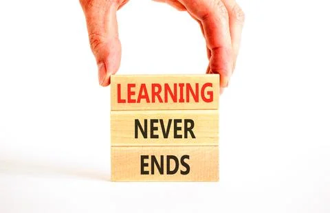 Learning never ends words symbol. Concept words Learning never ends on beau.. 写真素材