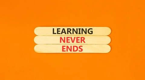Learning never ends words symbol. Concept words Learning never ends on beau.. 写真素材