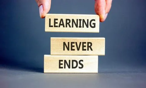 Learning never ends words symbol. Concept words Learning never ends on beau.. 写真素材
