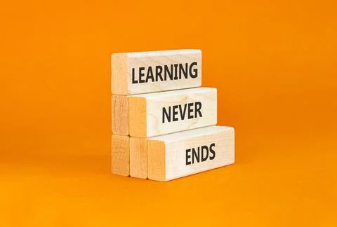 Learning never ends words symbol. Concept words Learning never ends on beau.. Stockfoto's