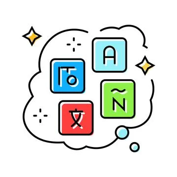 Learning new language dream color icon vector illustration Illustrazione stock