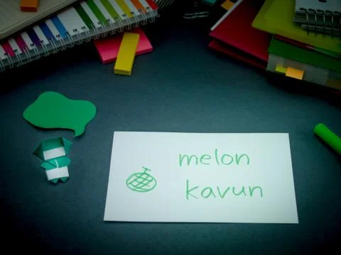 Learning New Language Making Original Flash Cards; Turkish Stock Photos