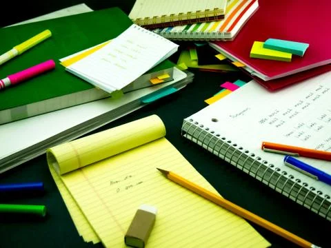 Learning New Language Writing Words Many Times on the Notebook; Portuguese Stock Photos