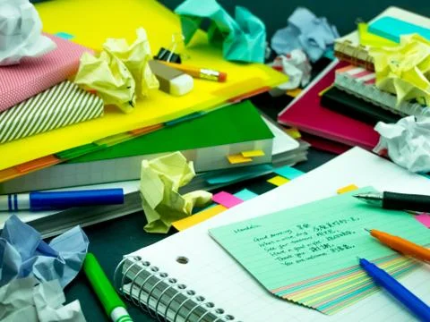 Learning New Language Writing Words Many Times on the Notebook; Mandarin Stock Photos