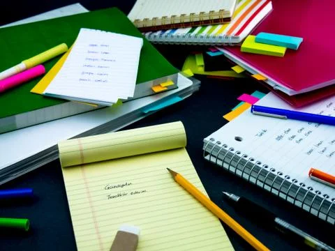 Learning New Language Writing Words Many Times on the Notebook; Turkish Stock Photos