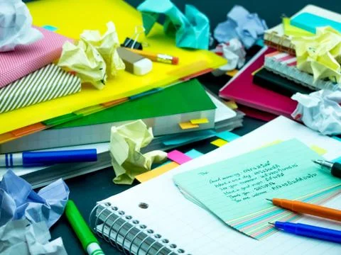 Learning New Language Writing Words Many Times on the Notebook; Thai Stock Photos