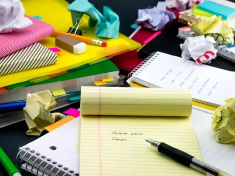 Learning New Language Writing Words Many Times on the Notebook; Ukrainian Stock Photos