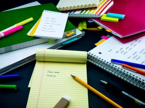 Learning New Language Writing Words Many Times on the Notebook; Polish Stock Photos