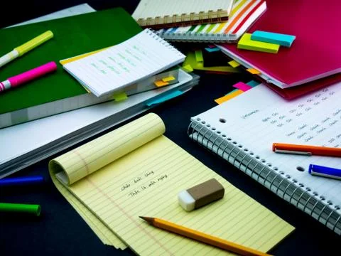Learning New Language Writing Words Many Times on the Notebook; Vietnamese Stock Photos