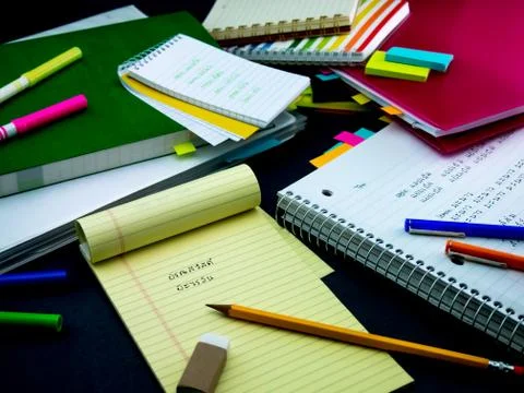 Learning New Language Writing Words Many Times on the Notebook; Thai Stock Photos