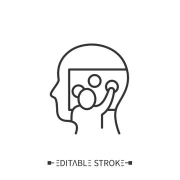 Learning a new skill icon. Editable illustration 스톡 일러스트