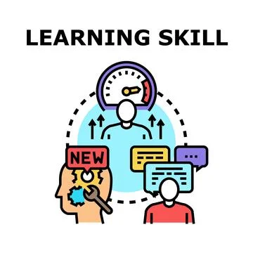 Learning new skill set and improving professional abilities Stock Illustration
