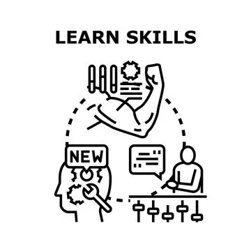 Learning new skills concept developing strength and knowledge Stock Illustration
