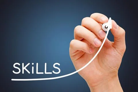 Learning New Skills Increasing Graph Concept 스톡 사진