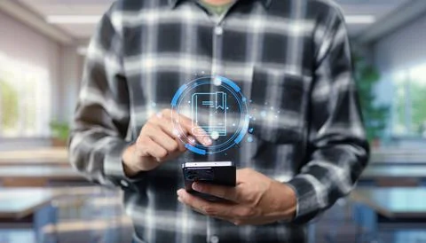 Learning New Skills Through Digital Resources Foto stock