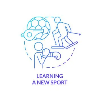 Learning new sport blue gradient concept icon Illustrazione stock