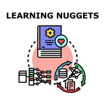 Learning nuggets and microlearning education concept Stock Illustration