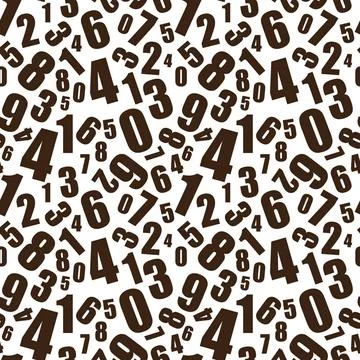 Learning numbers background Simple black and white numbers seamless backgr... 库存照片