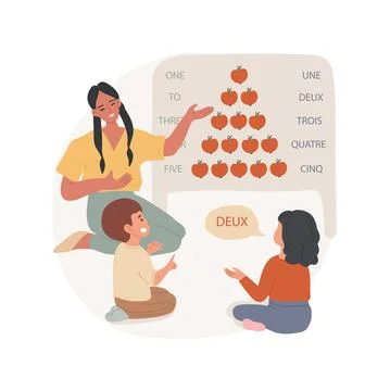 Learning numbers isolated cartoon vector illustration. Stock Illustration