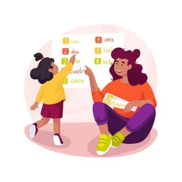 Learning numbers isolated cartoon vector illustration. Stock Illustration