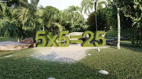 Learning for numerical multiplication of 5 for kids Stock Footage 140124898