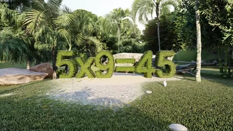 Learning for numerical multiplication of 5 for kids Stock Footage 140125000