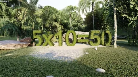 Learning for numerical multiplication of 5 for kids Stock Footage 140125262