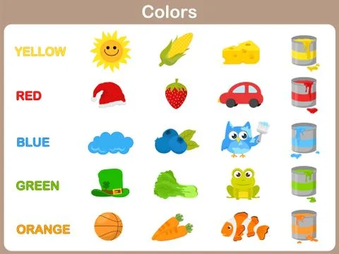 Learning the object colors for kids Stock Illustration
