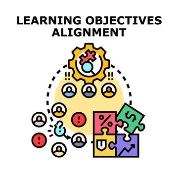 Learning objectives alignment process developing education strategy Stock Illustration