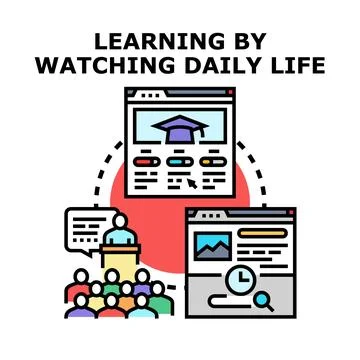 Learning by observing daily life process 스톡 일러스트