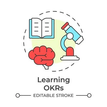 Learning okrs multi color concept icon Stock Illustration