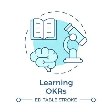 Learning okrs soft blue concept icon Stock Illustration