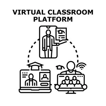 Learning online class education remote studying platform concept Stock Illustration
