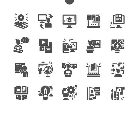 Learning. Online education. Video tutorials. Professional training Stock Illustration