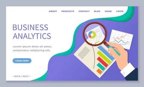 Learning Online Graph Report with Loupe Vector Stock Illustration
