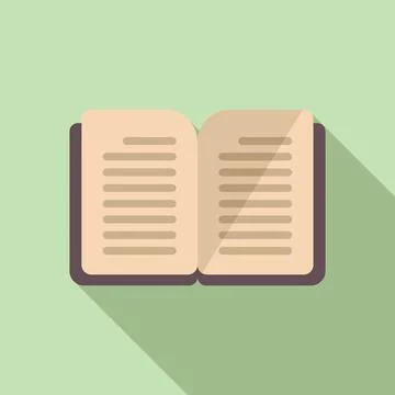 Learning from open book icon flat vector. Advice help Illustrazione stock