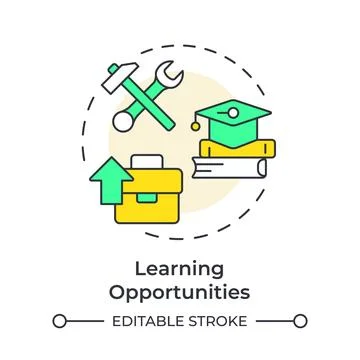 Learning opportunities multi color concept icon Stockillustratie