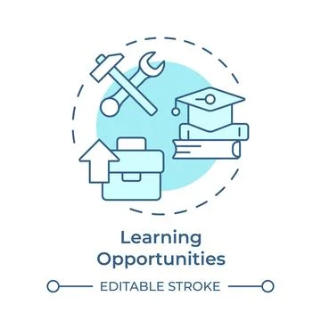 Learning opportunities soft blue concept icon Stock Illustration