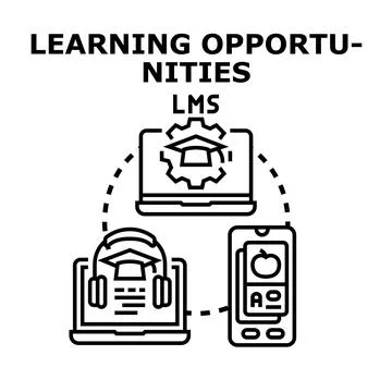 Learning opportunities through digital education platforms Stock Illustration