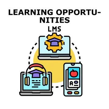 Learning opportunities through digital education platforms Stock Illustration