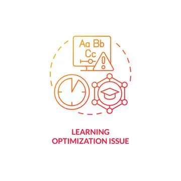 Learning optimization issue gradient concept icon Stock Illustration