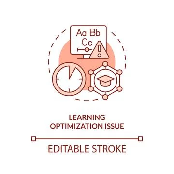 Learning optimization issue gradient concept editable icon Stockillustratie
