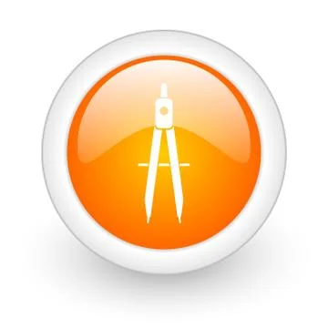 Learning orange glossy web icon on white background. イラスト素材