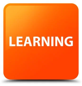 Learning orange square button 스톡 일러스트