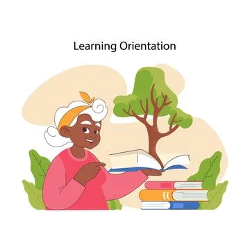 Learning orientation concept. Flat vector illustration Illustrazione stock