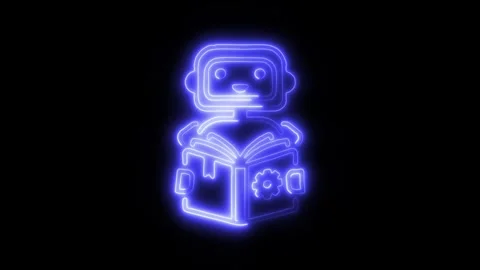 Learning Outline Icon in HD Video Neon Animation Stock-Footage 304507771
