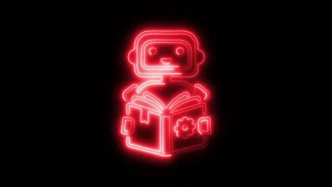 Learning Outline Icon in HD Video Neon Animation 스톡 동영상 304507788