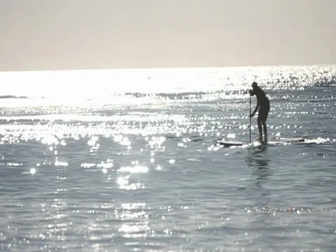Learning to paddle surf slow2 Stock-Footage 11471442