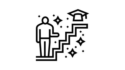 Learning path online learning platform line icon animation Stock Footage 326131435