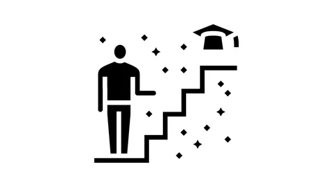 Learning path online learning platform glyph icon animation Stock Footage 326152113